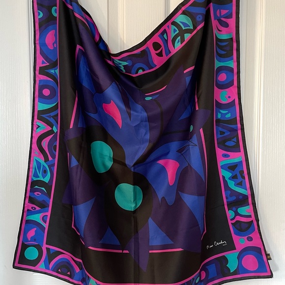 Pierre Cardin Paris Colorful Abstract Print Scarf - Picture 6 of 7